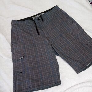 Ocean Current Men's Hybrid Cargo Quickdry Lightweight Stretch Blue Shorts Sz 32